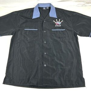 Eric Clapton Shirt Mens 2XL Black 2004 Tour Derek Embroidered Bowling Vintage
